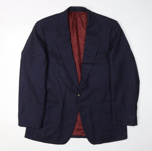 Magee Men's Blue Check Blazer, Size 42, Winter Classic