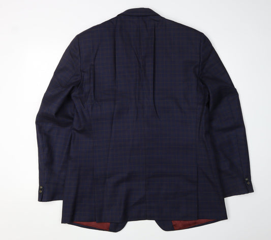 Magee Men's Blue Check Blazer, Size 42, Winter Classic