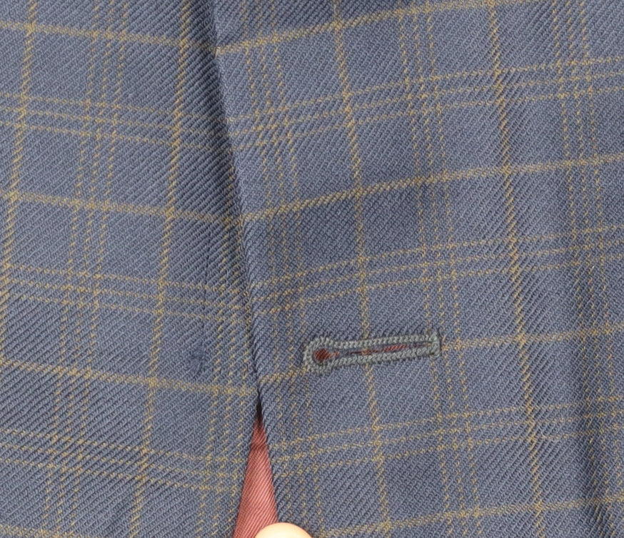 Magee Men's Blue Check Blazer, Size 42, Winter Classic