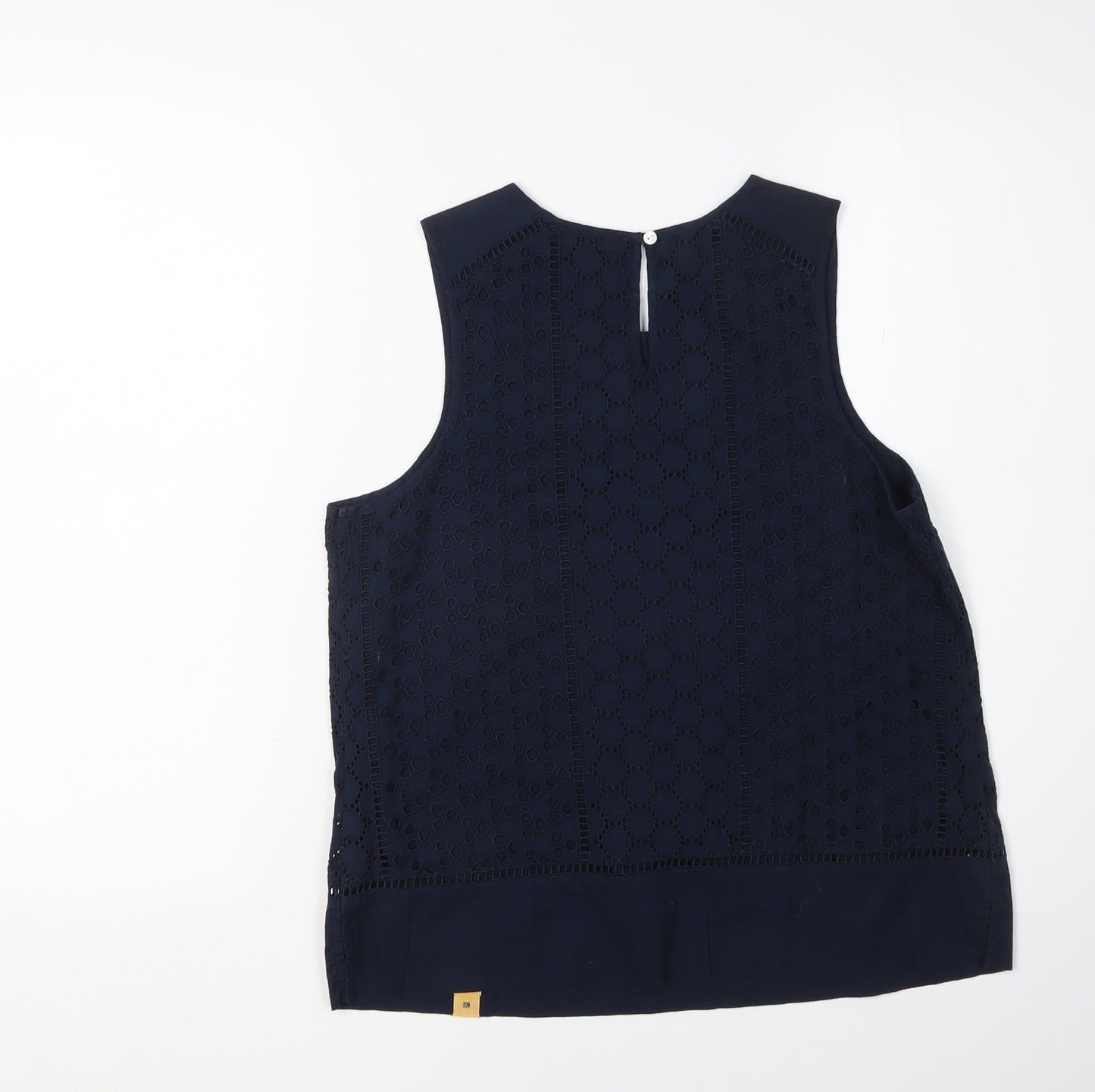 Superdry Women's Blue Sleeveless Cotton Blouse S