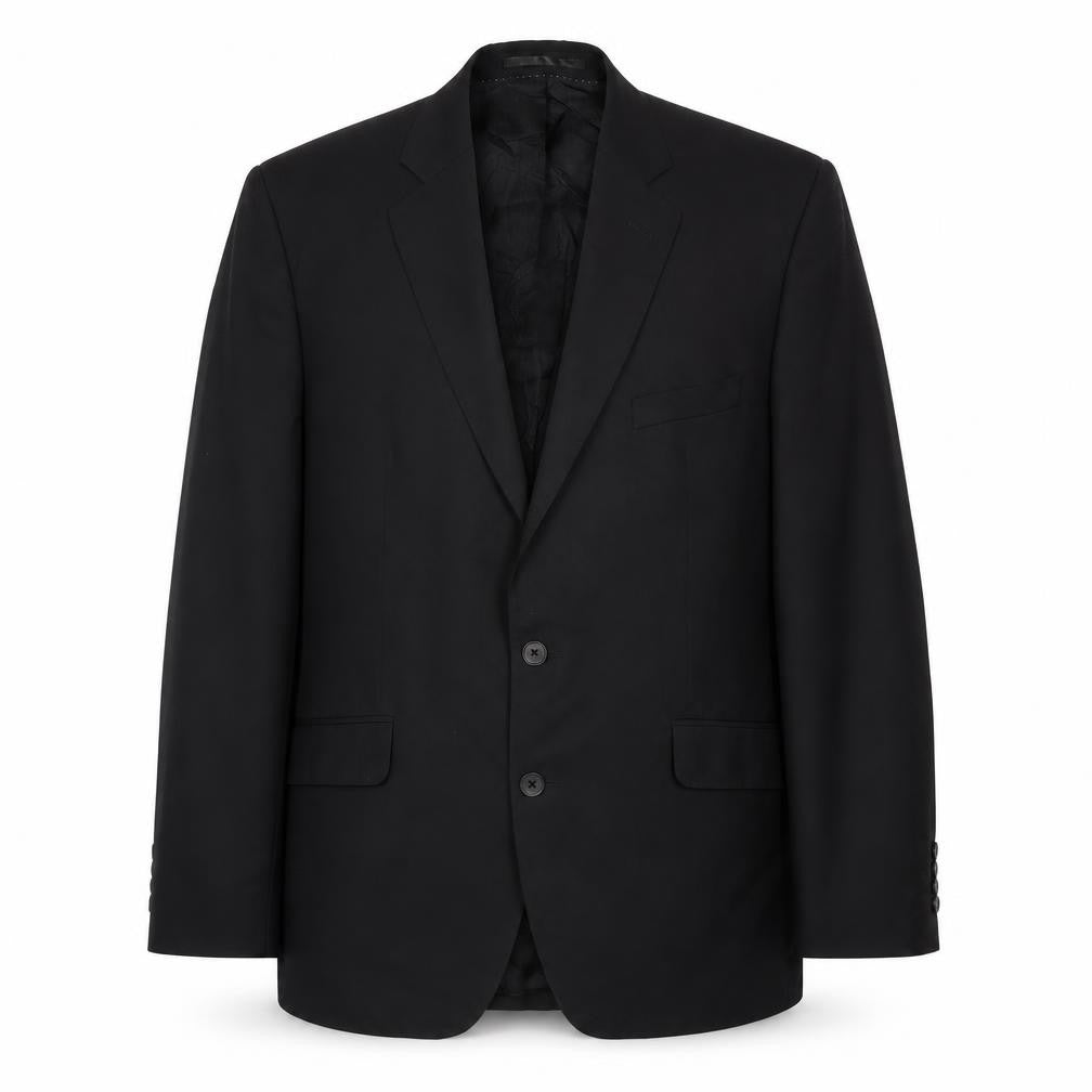 Mens 44 Chest Regular Jaeger Black Two-Button Blazer