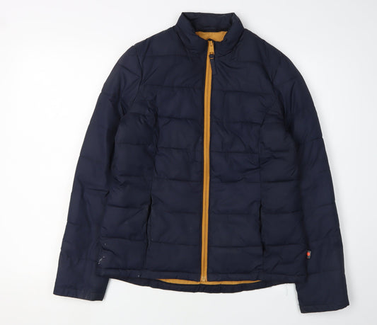 White Stuff Women's Navy Puffer Jacket Size 8