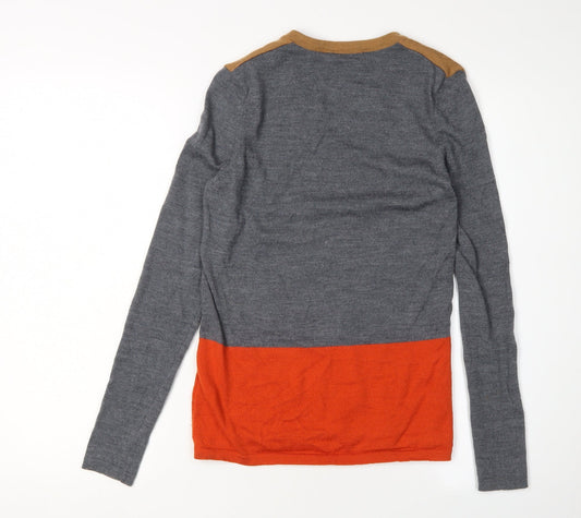 Tommy Hilfiger Women's Multicoloured V-Neck Pullover Jumper XS