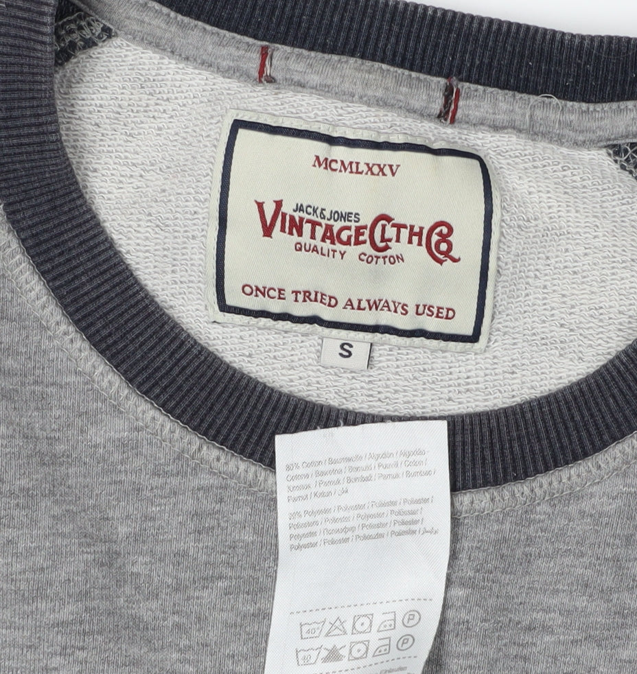 Jack & Jones Men's Grey Pullover Sweatshirt, Size S