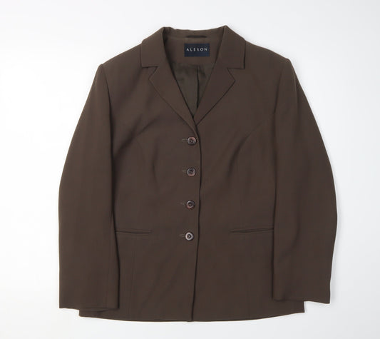 Alexon Women's Brown Blazer Size 14 Five-Button