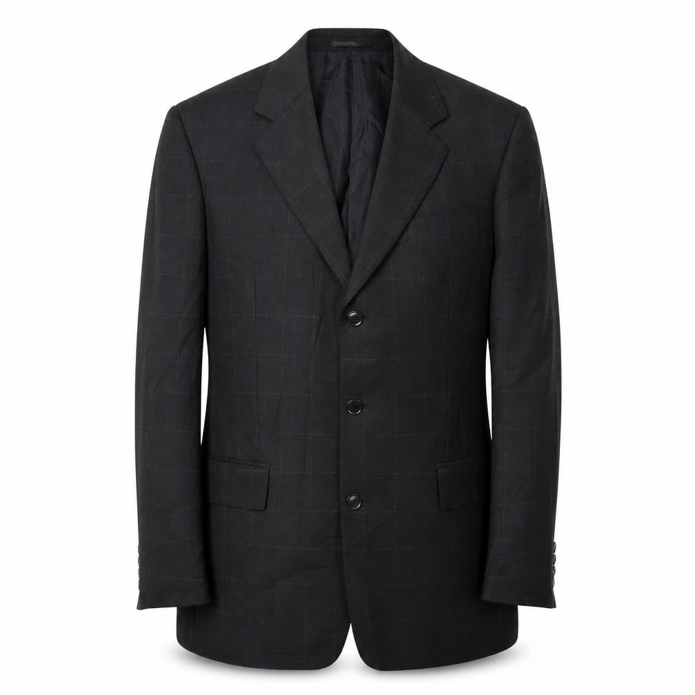 Mens 40 Chest Regular Moss Black Three-Button Suit Jacket