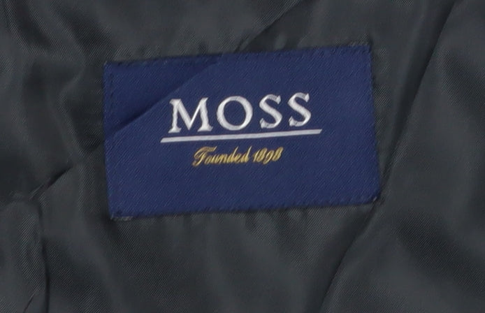 Moss Men's Black Plaid Suit Jacket 40R Regular Fit