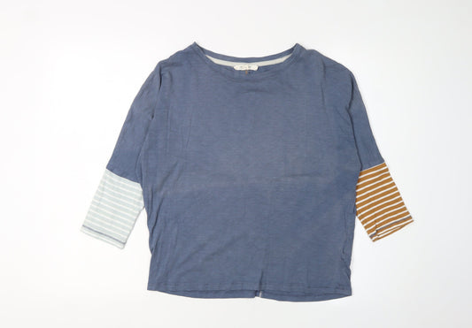 White Stuff Women's Blue Striped 3/4 Sleeve Top Size 6