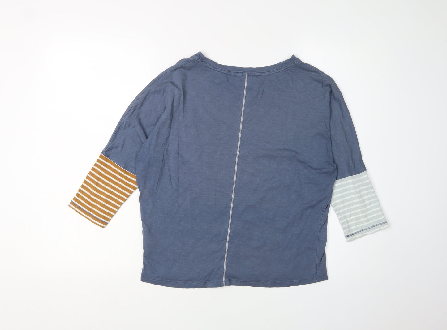 White Stuff Women's Blue Striped 3/4 Sleeve Top Size 6