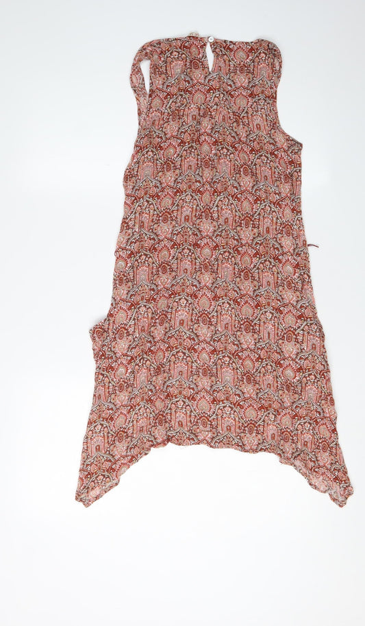 Fat Face Women's Red Paisley Swing Dress Size 10