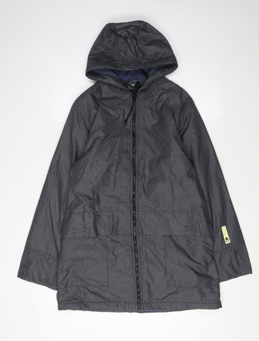 Nike Women's Grey Rain Coat Jacket Size 4 - Hooded