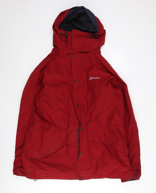 Berghaus Women's Red Parka Jacket Size 16 Hooded Waterproof