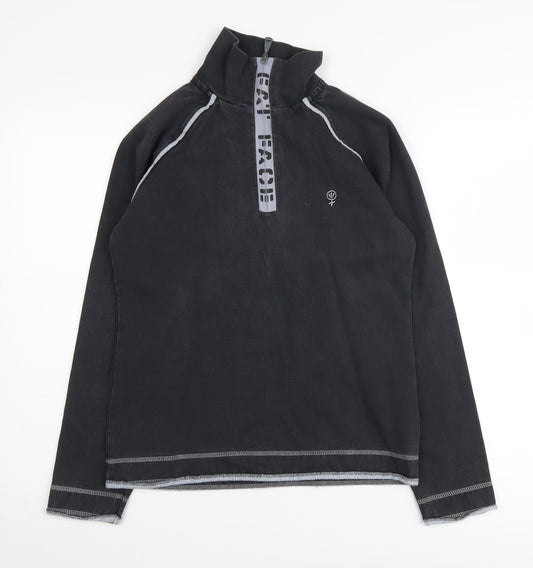 Fat Face Women's Black Henley Sweatshirt Size 8