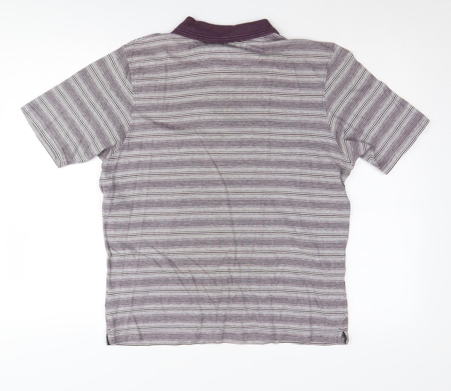 James Pringle Men's Purple Striped Polo Shirt S