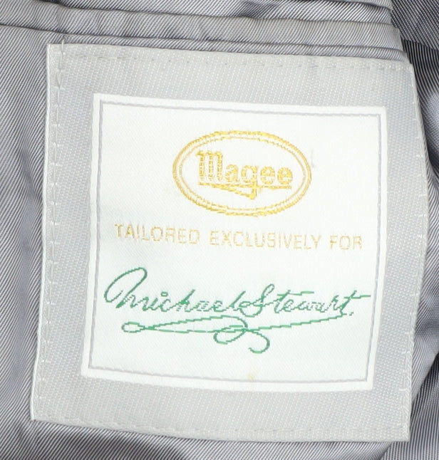 Magee Men's Grey Check Blazer 44R Single-Breasted
