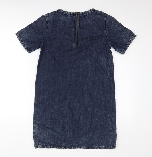 TOPSHOP Women’s Blue Denim Shift Dress Size 6