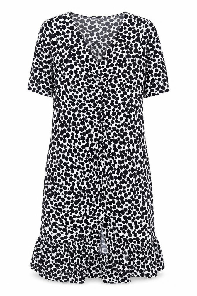 Front view of Kaleidoscope Women's Polka Dot Shift Dress, size 12