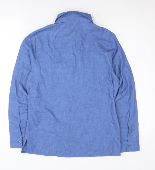 EWM Pure Classics Women's Blue Button-Up Shirt, Size 10