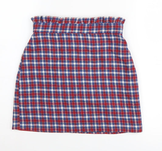 Topshop Women's Plaid Skirt Size 8 Straight Pencil Multicoloured