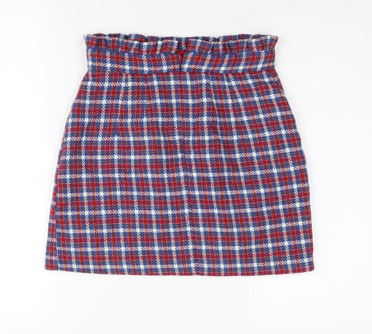 Topshop Women's Plaid Skirt Size 8 Straight Pencil Multicoloured