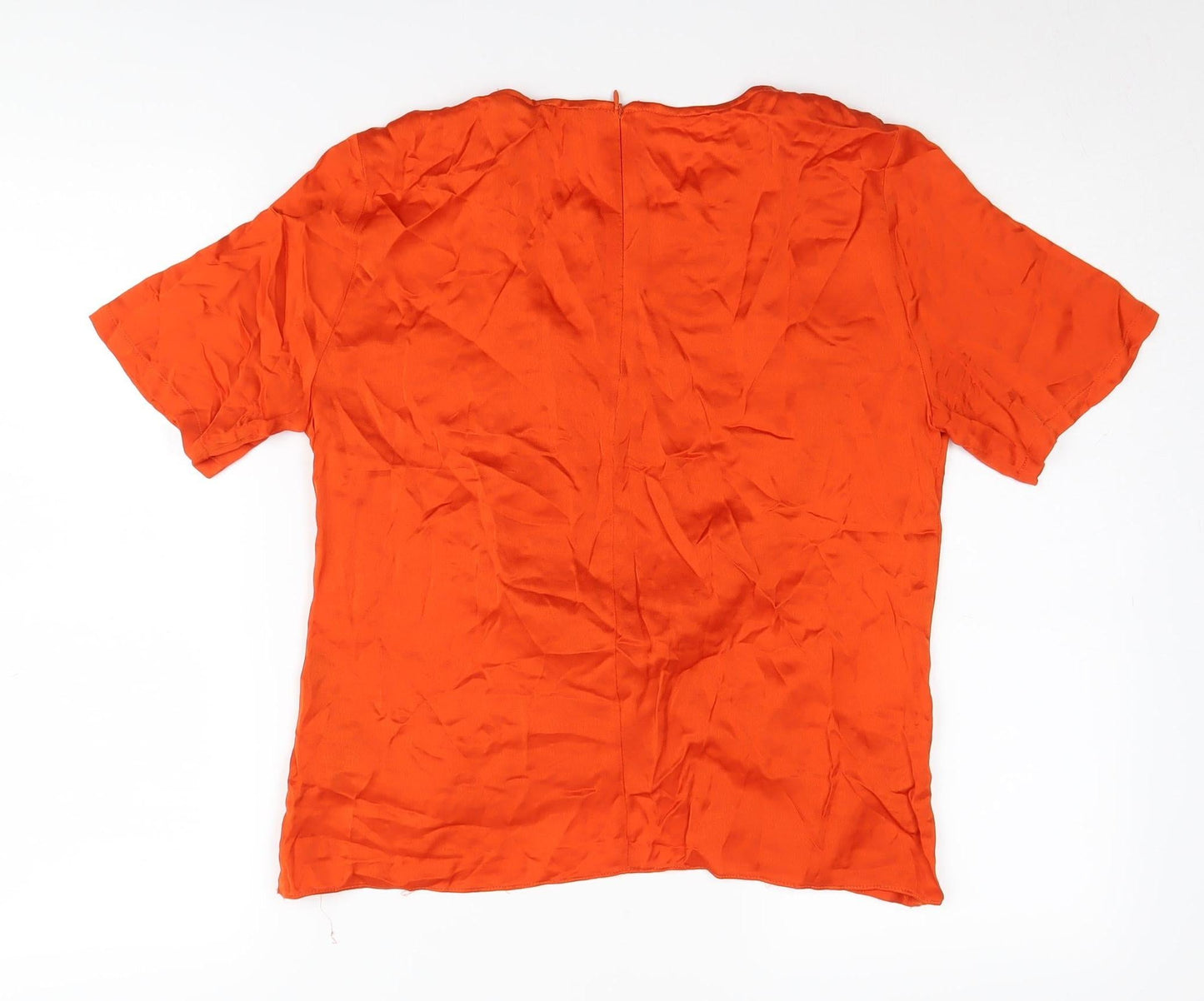 Zara Orange Women's Blouse XS, Short Sleeve, Viscose