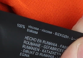 Zara Orange Women's Blouse XS, Short Sleeve, Viscose