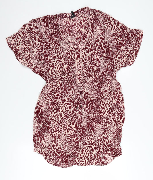 Womens UK Size L VERO MODA Red Viscose Blouse