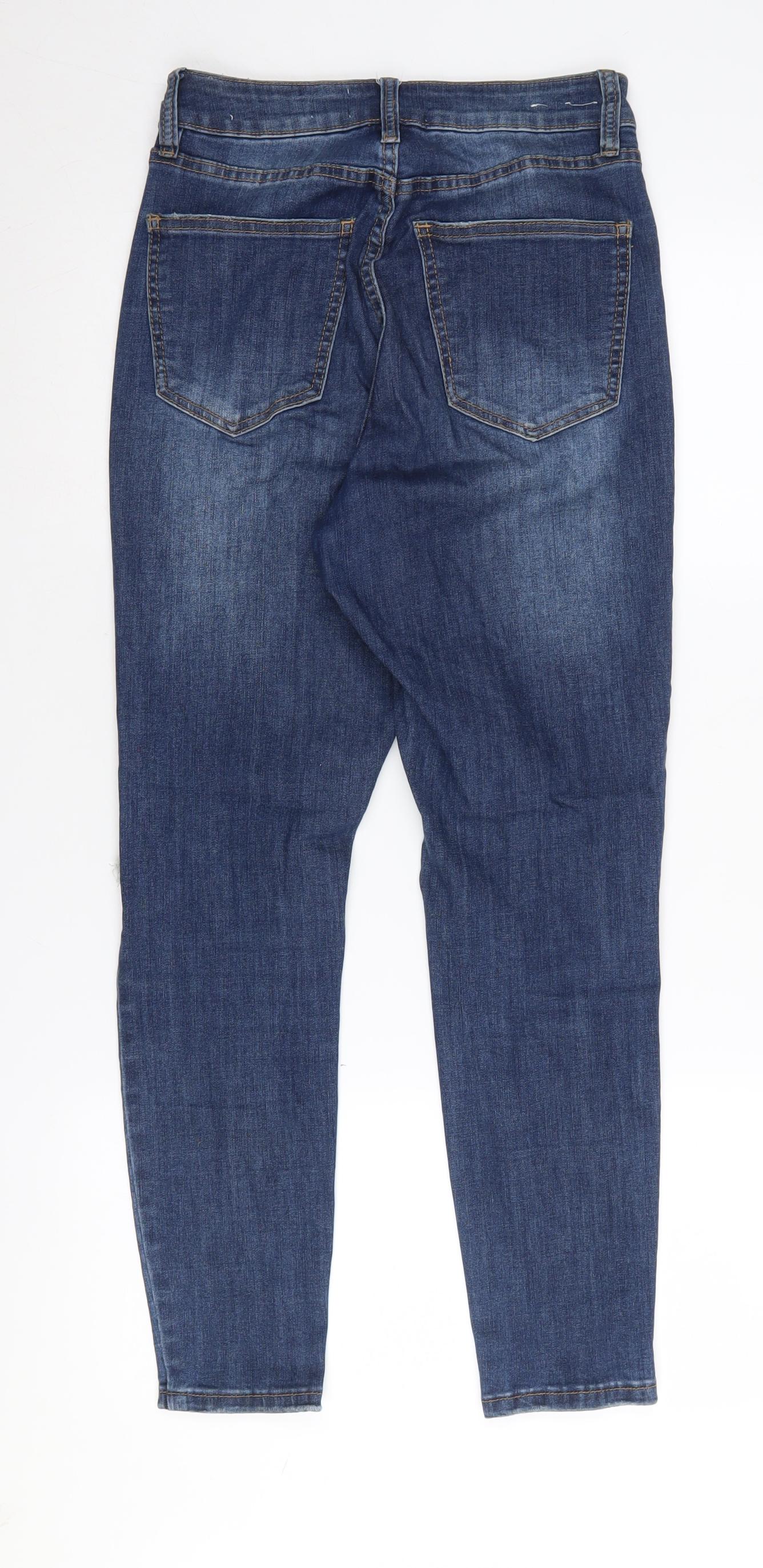 Cotton On Women's Blue Skinny Distressed Jeans Size 10