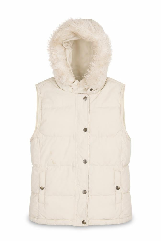Gap Women's Ivory XS Puffer Waistcoat Hoodie Winter