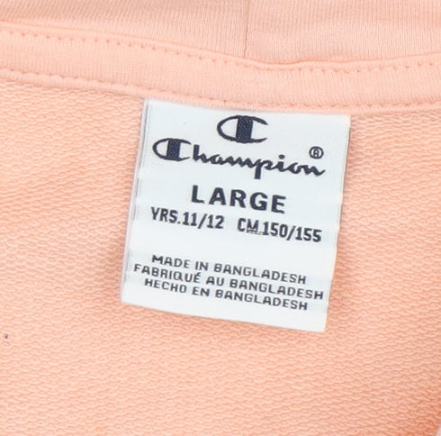 Champion Girls Pink Hoodie 11-12 Years Full Zip