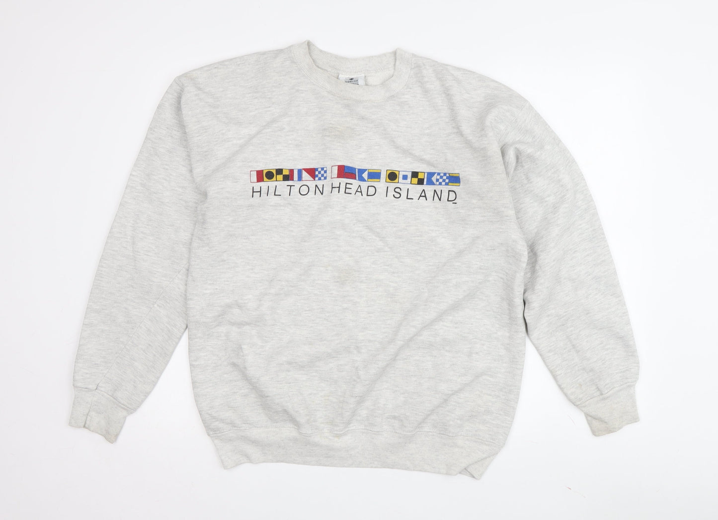 Lee Unisex Grey Graphic Print Pullover Sweatshirt XL