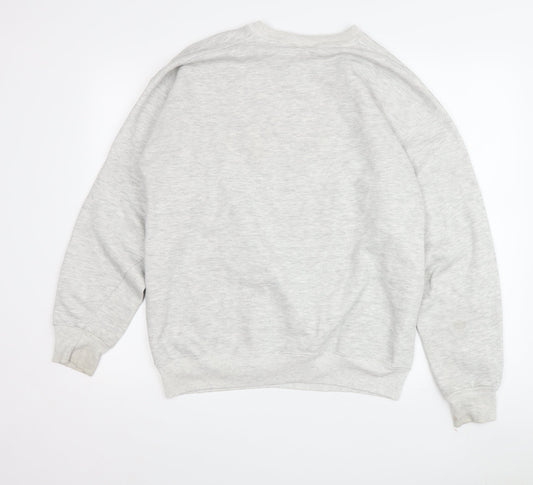 Lee Unisex Grey Graphic Print Pullover Sweatshirt XL