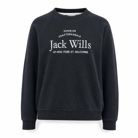 Womens UK 16 Regular Jack Wills Black Pullover Sweatshirt
