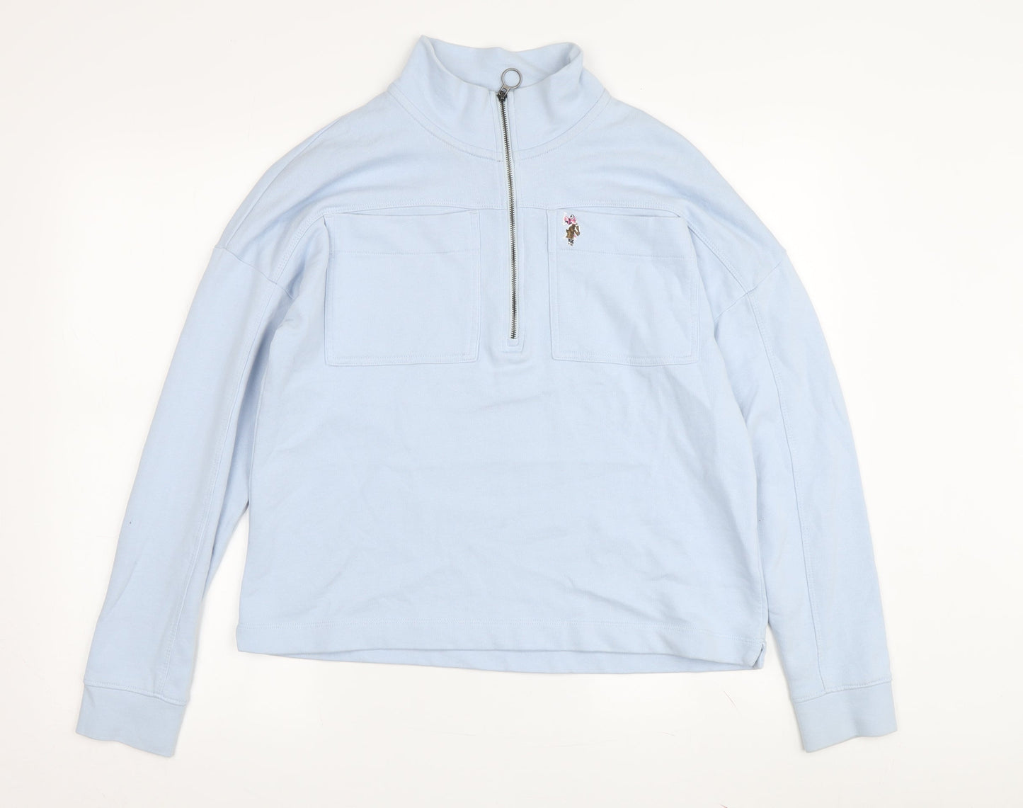 U.S. Polo Assn. Women's Blue Cotton Pullover Sweatshirt