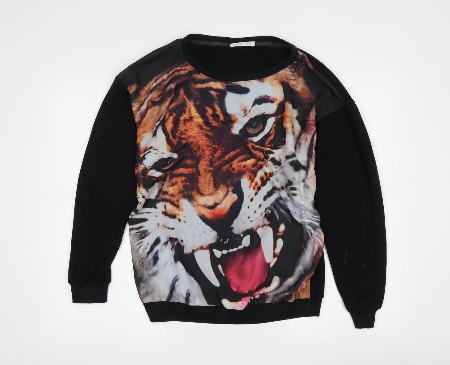 Brave Soul Unisex Black Animal Print Long Sleeve Jersey