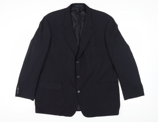 Pierre Cardin Men's Blue Striped Blazer 48R Classic Fit
