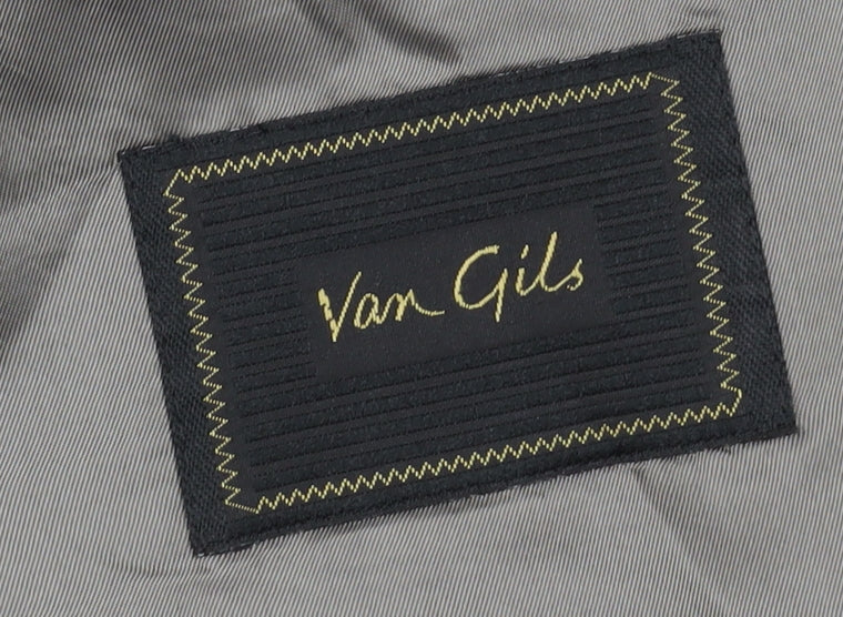 Van Gils Men's Grey Striped Blazer 40R Single-Breasted