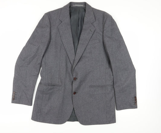 Centaur Grey Wool Men's Blazer, Notch Lapel, Size 40 Long