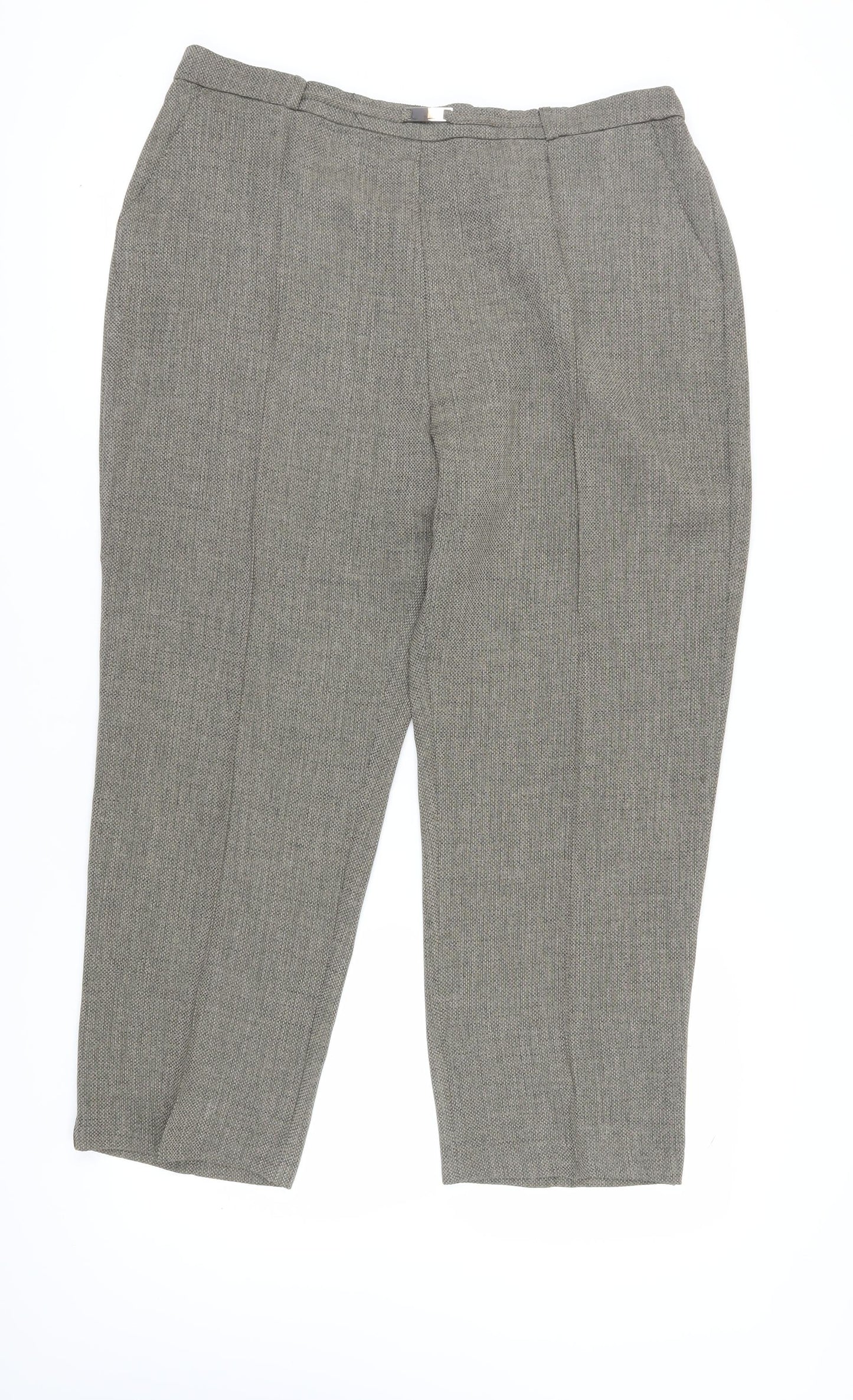 Honor Millburn Women's Grey Herringbone Trousers Size 22