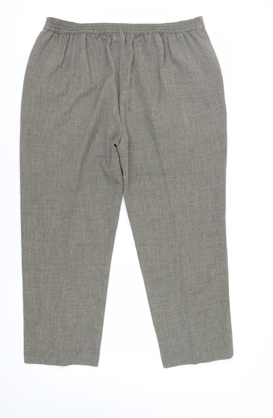 Honor Millburn Women's Grey Herringbone Trousers Size 22