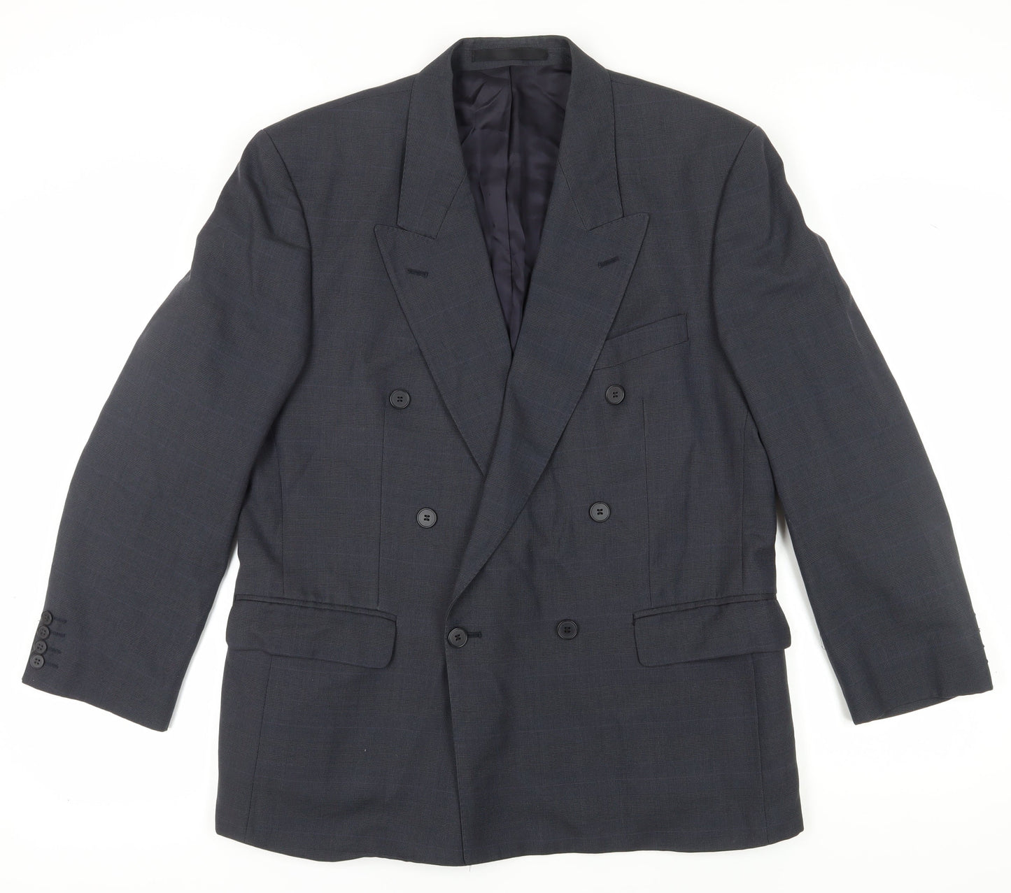 Centaur Men's Grey Wool Blazer, Size 42S, Double-Breasted