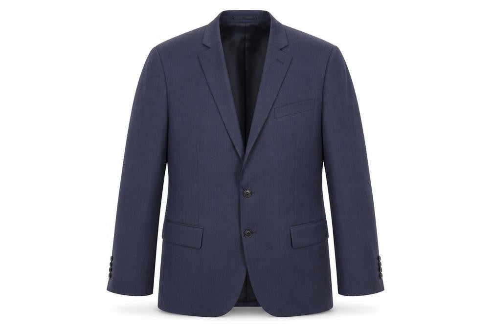 Mens 42 Chest Regular Jaeger Blue Two-Button Suit Jacket