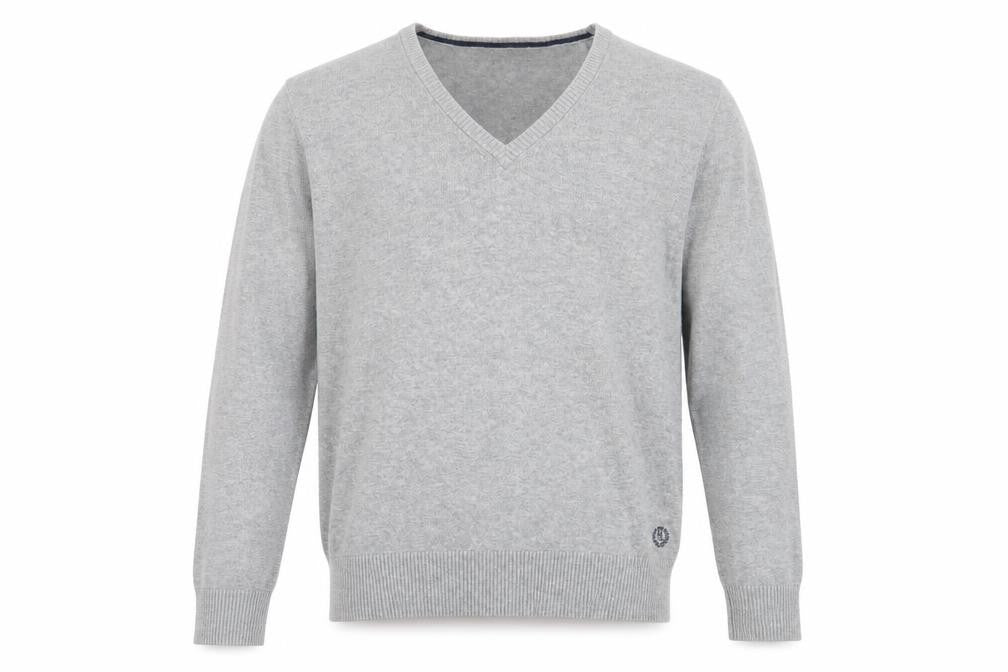 Henri Lloyd Men's Grey V-Neck Cotton Pullover Jumper M