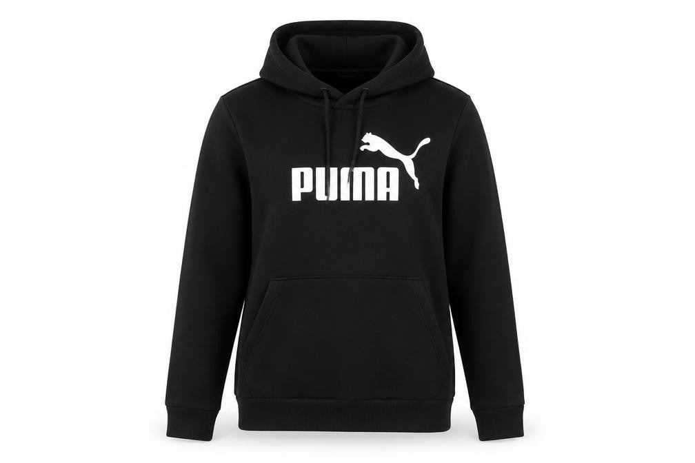 Unisex Adults UK 10 Regular PUMA Black Pullover Hoodie