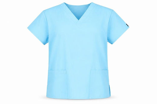 Dickies Womens Blue S V-Neck T-Shirt, Casual, Regular Fit