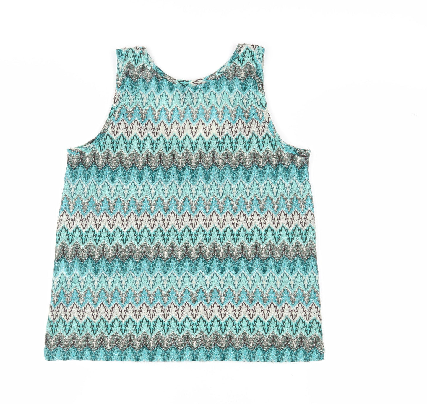 H&M Women’s Multicoloured Tank Top, Size S, Geometric Pattern