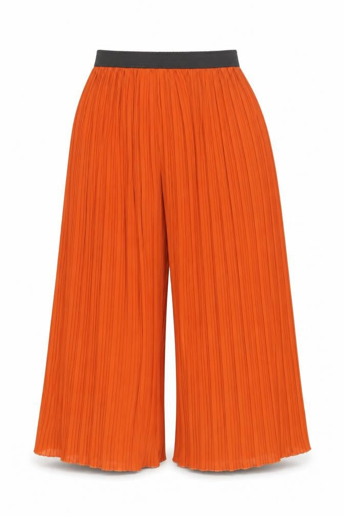 Stradivarius Women's Orange Wide-Leg Trousers, Size S