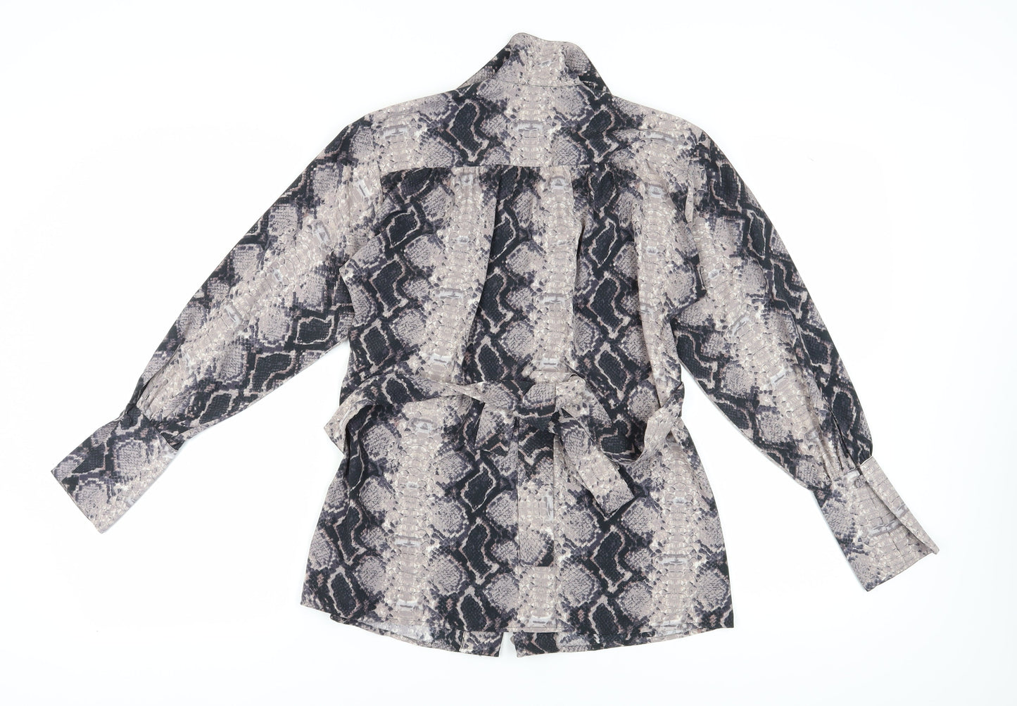 Topshop Women's Brown Snake Print Blouse, UK 6