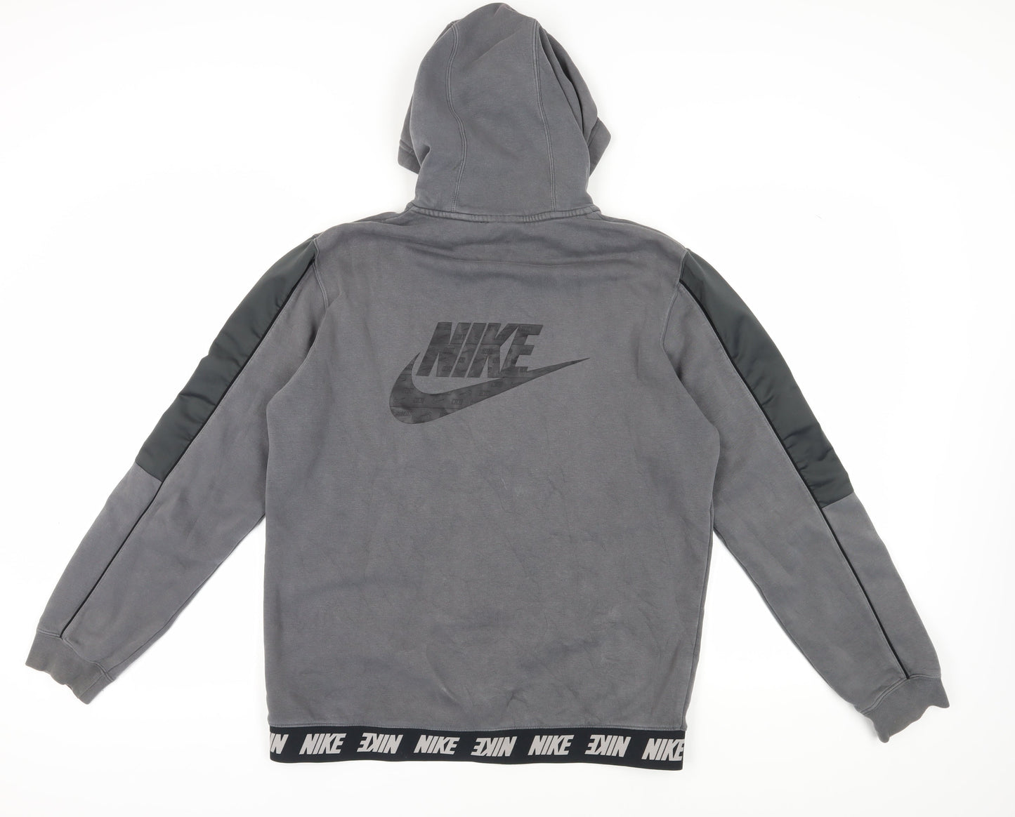 Nike Men's Grey Full Zip Hoodie L Sports Style