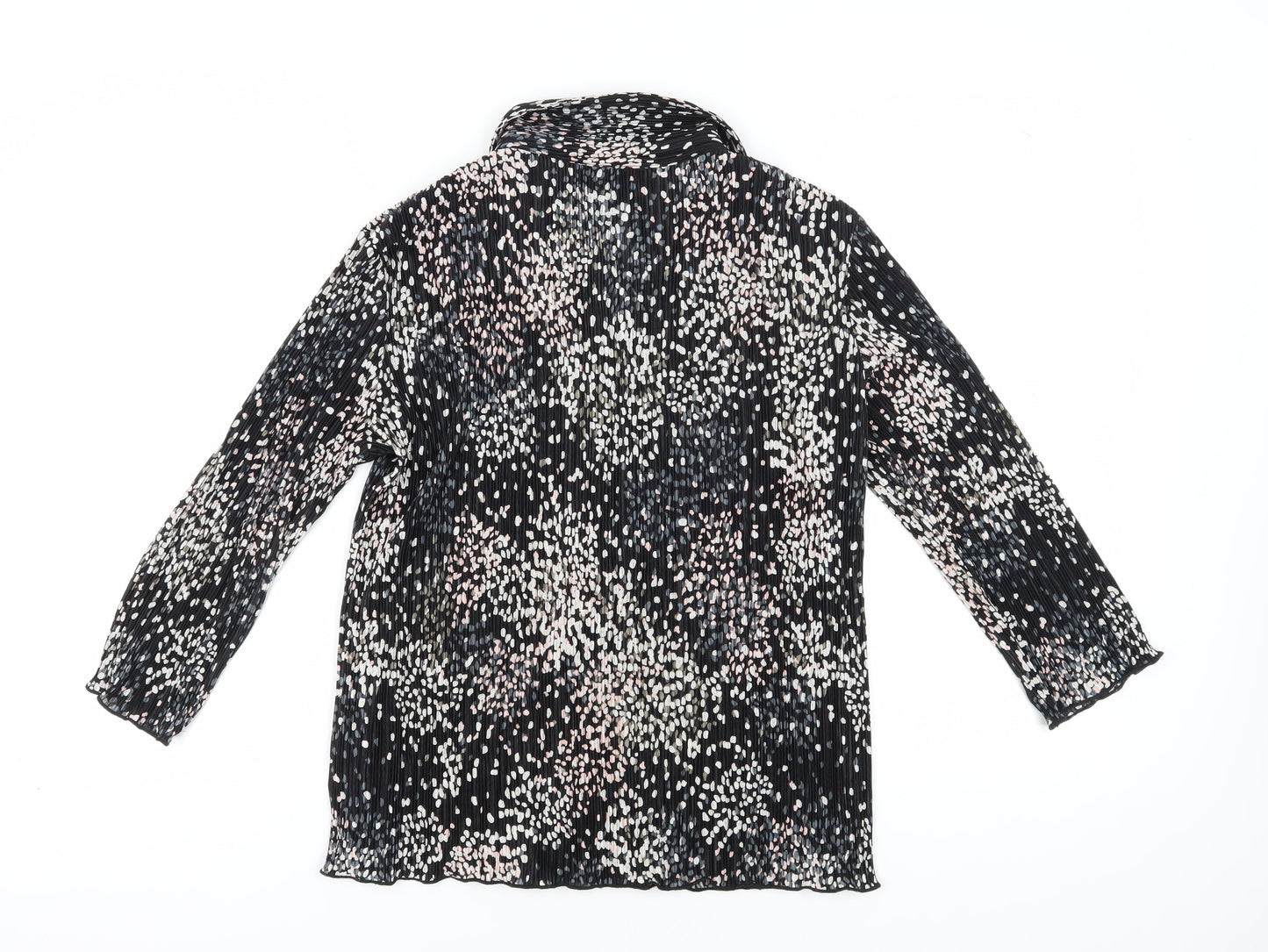 Classic Women's Black Collared Long Sleeve Blouse